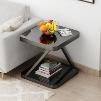 艺可恩迷你角几简约现代创意钢化玻璃小茶几卧室小方桌沙发边几