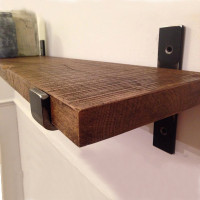 艺可恩墙上置物架一字隔板墙壁书架实木搁板客厅装饰架墙面壁挂置物架