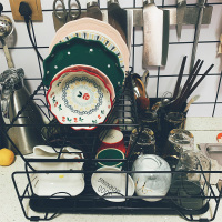 艺可恩厨房双层碗碟架沥水架单层碗筷餐具收纳盒放碗碟盘子置物架台面