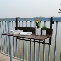 艺可恩阳台栏杆挂桌悬挂 折叠方便挂电脑桌家用小吧台 户外升降折叠书