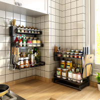 艺可恩不锈钢厨房置物架壁挂式墙上调味调料架子用品收纳家用大全