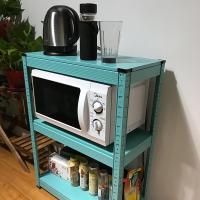 艺可恩厨房置物架落地式多层微波炉烤箱架子收纳架 铁艺放锅架