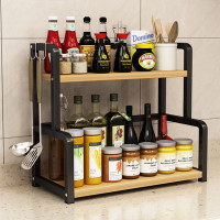 艺可恩厨房置物架调料架子收纳架家用调味品调料盒罐瓶架落地多层