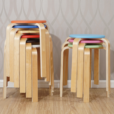 艺可恩实木凳子简易板凳家用凳子时尚创意餐桌凳高凳子小圆凳子