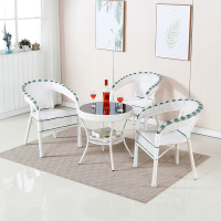 艺可恩阳台桌椅藤椅三件套组合小茶几现代简约休闲户外室外庭院单人椅子