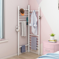 艺可恩转角衣帽架落地简易三角墙角卧室挂包架创意多功能家用楠竹挂衣架