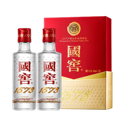 [MN]泸州老窖 国窖1573 浓香型白酒 52度50ml*2瓶 小酒版礼盒装