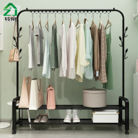 简易挂衣架落地卧室折叠置物架家用室内衣帽架网红晾衣服收纳架子