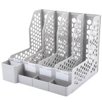 文件夹收纳盒 加厚文件架立式书架书立桌面办公用品大全 文件框筐a4多层文件盒桌上资料架塑料学生用文具