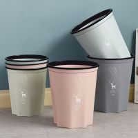 垃圾桶家用无盖带压圈加厚大号创意厨房厨余桶客厅卫生间马桶纸篓