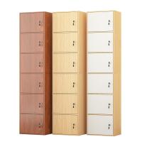 简易带锁书柜书架带门落地储物收纳柜子客厅木质多层阳台置物学生