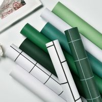 ins森系墙纸自粘绿色格子防水寝室宿舍书桌墙面翻新贴纸壁纸女孩