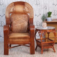 藤椅椅子天然真藤办公椅护腰休闲家用老人靠背藤椅客厅滕椅单人