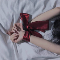 小野猫欢乐谷 丝绸缎面情趣舒适眼罩手铐 双面可用 绑手带丝滑