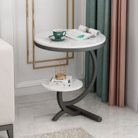 轻奢岩板边几客厅沙发边柜创意阳台花几小圆桌简约角几网红小茶几