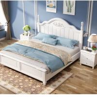 美式实木床1.8米1.5米床双人床白色简欧公主轻奢箱储物主卧底床