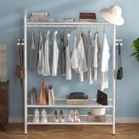挂衣架卧室内简易晾衣架落地折叠家用置物学生宿舍晒衣服收纳杆子
