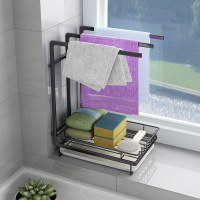 抹布架厨房用品置物架收纳洗碗布抹布挂架收纳神器壁挂毛巾沥水架