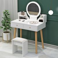 梳妆台简约现代卧室收纳柜一体化妆台网红ins带灯触屏迷你化妆桌