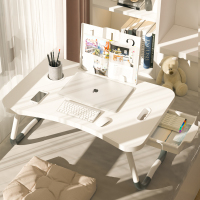 床上书桌小桌子笔记本桌电脑卧室坐地可折叠加大懒人桌宿舍神器学生寝室飘窗加带书架学习办公阅览简约桌板