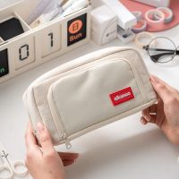 大容量铅笔袋日系韩国男孩女生简约小学初中生帆布笔袋文具盒