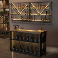 红酒架壁挂式酒吧吧台酒架子铁艺靠墙置物架创意发光餐厅墙上酒柜