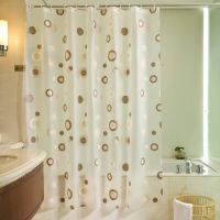 咖啡圈 单帘（送挂钩）200宽x200高|新品卫生间浴帘防水布加厚遮光防霉浴室隔断帘淋浴挂帘子门