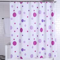 紫圆圈 单帘(送挂钩)200宽x220高|新品卫生间浴帘防水布加厚遮光防霉浴室隔断帘淋浴挂帘子门