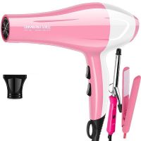 粉色家用版买1送1+直发器+卷发捧|家用吹风机大功率理发店冷热风不伤发电吹风学生宿舍酒店电吹风筒
