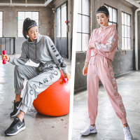 连帽运动套装女瑜伽服秋冬季速干衣宽松晨跑网红健身房跑步休闲服