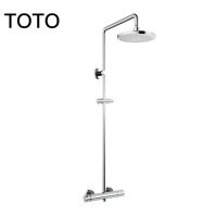 TOTO水嘴花洒铜合金双柄双控淋浴柱带固定花洒TBW01302BB