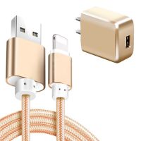 苹果充电器闪充数据线iphone11/xs/7/8plu/6s通用x充电头快冲套装|[土豪金]充电线+充电头 加长:2米