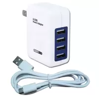 多功能多用4口充电器多口usb充电头安卓手机通用充电插头4usb旅充|4口充电器+安卓线(一条)
