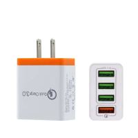 手机充电器qc3.0闪充4口usb苹果oppo华为安卓小米通用6.1a充电头|6.1A橙色/美规