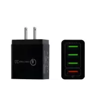 手机充电器qc3.0闪充4口usb苹果oppo华为安卓小米通用6.1a充电头|6.1A黑色/美规
