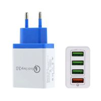 手机充电器qc3.0闪充4口usb苹果oppo华为安卓小米通用6.1a充电头|6.1A蓝色/欧规