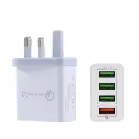 手机充电器qc3.0闪充4口usb苹果oppo华为安卓小米通用6.1a充电头|6.1A白色/英规