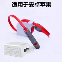 通用充电器头伸缩数据线二合一充电器安卓苹果type-c快速|红色-1米+2A充电头 伸缩版（安卓苹果）二合一