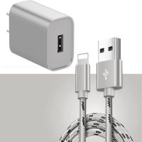 苹果6s数据线2米加长iphonexr/7/8plus快充电器头ipad充电线直插|极光银[充电头+数据线] 2米