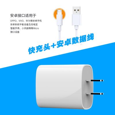 手机充电器2a安卓苹果vivo小米oppo通用快充充电器头|2.4A快充头+安卓线(1条)