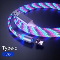 磁吸光数据线安卓苹果type-c三合一磁铁头手机快充强磁充电线|一线一头[Type] 2米:蓝色光[快充版]