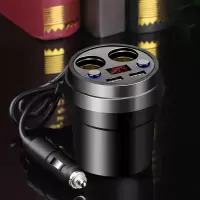 车载充电器头杯充汽车点烟器一拖二车用杯式车充智能插头一拖三|杯充带数显标配