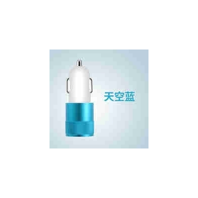 车载充电器头双usb车载充电器点烟器usb转换插头手机通用型汽车充|蓝 小钢炮车充