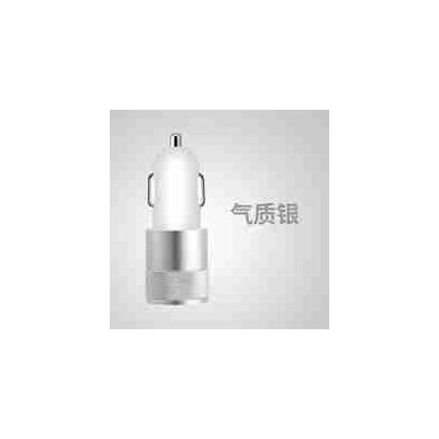 车载充电器头双usb车载充电器点烟器usb转换插头手机通用型汽车充|银 小钢炮车充