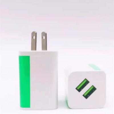 手机充电头usb插座智能2a快充平板安卓苹果充电器头多口充电器2口|快充双口带夜灯(绿色)
