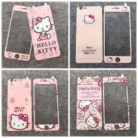 卡通6s钢化膜8plus前后膜6p/7手机彩膜5se闪粉7p全屏kt女贴膜