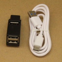 车载充电器usb3.0扩展器分线器无线多接口笔记本台式电脑一拖三多功能u盘|黑色三孔2.0+typec线送挂绳 0.5m