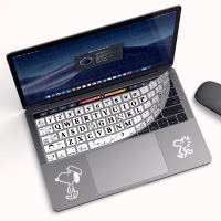 适用于mac pro键盘贴纸苹果笔记本贴膜macbookair按键贴半透光|史努比键盘膜白手托套餐备注电脑型号