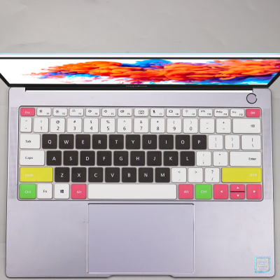 华为 matebook d键盘膜按键贴14寸笔记本电脑防尘保护套|七彩黑色拍下发两张