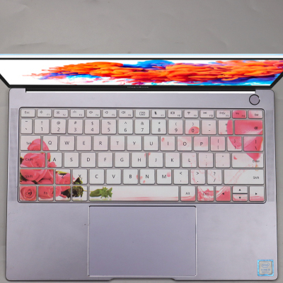 华为 matebook d键盘膜按键贴14寸笔记本电脑防尘保护套|玫瑰花款拍下发两张
